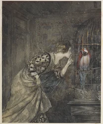 May Colvin et un perroquet dans une cage