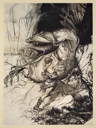 Siegfried tue Fafner, illustration de 