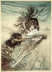 Les filles du Rhin taquinant Alberich