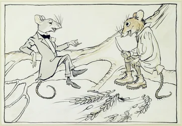 La souris de la ville et la souris des champs, illustration des Fables d