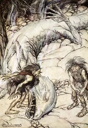 Les nains se disputant le corps de Fafner, 1924
