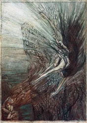 La farandole des filles du Rhin. Illustration pour L