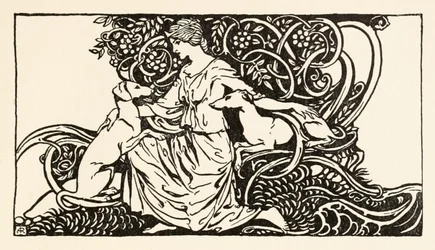 Tuiren avec Bran et Sceólan de La naissance de Bran dans Contes de fées irlandais
