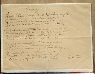 Manuscrit du poème d