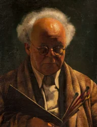 Autoportrait avec palette et pinceaux