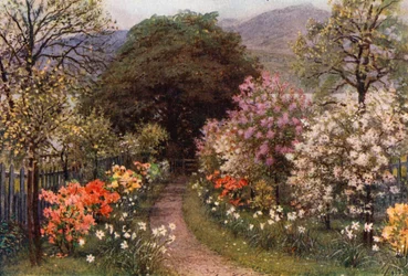 Chemin vers le lac à Brantwood, Lancashire (lithographie couleur)