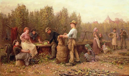 Cueilleurs de houblon, fin 19e ou début 20e siècle