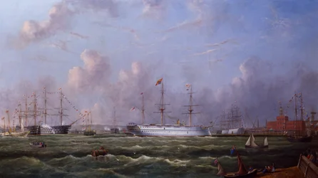 Le navire de troupes indien "Serapis" arrivant à Portsmouth
