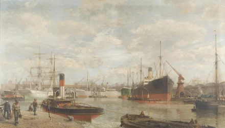 Un aperçu en 1920 du Royal Edward Dock, Avonmouth