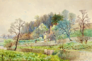Une ferme forestière, Horsham, Sussex, vers 1880-1900