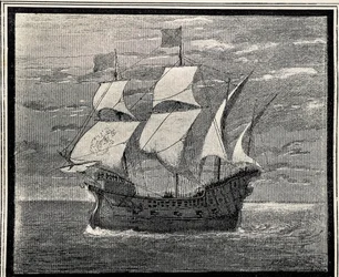 Galion espagnol du XVIe siècle. Gravure. ESPAGNE. ARAGON. Saragosse. Académie militaire générale