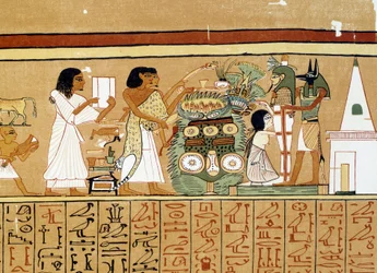 Art Égypte : la momie du défunt reçoit les derniers soins.