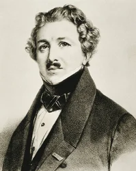 DAGUERRE, Louis-Jacques-Mandé (1787-1851). Inventeur anglais qui a amélioré la photographie. Lithographie