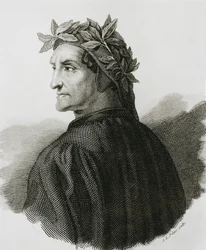 DANTE ALIGHIERI (1265-1321). Poète italien.; Raphaël (1483-1520). Reproduction d