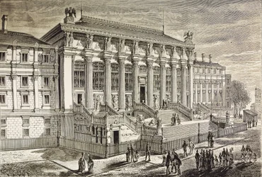 FRANCE. Paris. Cour de justice au 19e siècle. Gravure. Collection privée.
