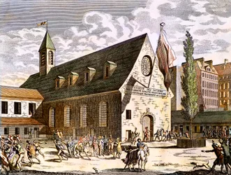 Révolution française : Fermeture de la salle des Jacobins dans la nuit du 27 au 28 juillet 1794 (gravure)