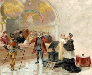 Galilei devant le Saint-Office au Vatican en 1632 (impression)