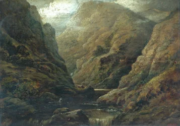 Paysage montagneux (huile sur toile)