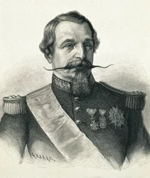 NAPOLÉON III, Charles-Louis Napoléon Bonaparte (1808-1873). Président de la 2e République (1848-1852) et empereur de France (1852-1870). Portrait de Napoléon III. Gravure.