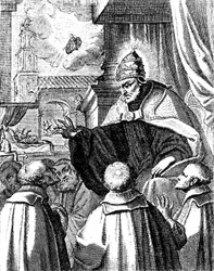 Délégués pontificaux à la cour de Michel Ier de Constantinople, Le Schisme de 1054 (gravure)