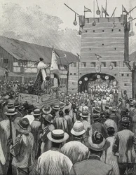 Philippines (1899). Manifestation à Manille. (gravure)
