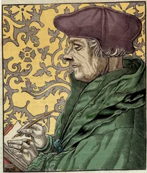Portrait de Didier Erasme (Erasmus de Rotterdam) (1469 - 1536), humaniste néerlandais.