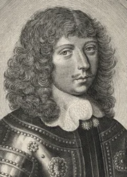 Portrait de Gaspard III de Coligny, duc de Chatillon - 1584-1646 (gravure)