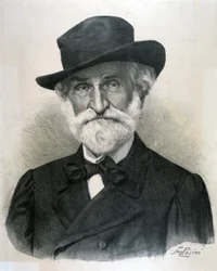 Portrait de Giuseppe Fortunino Francesco Verdi (eau-forte)
