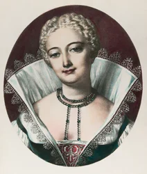 Portrait of Louise Labbé (1526-1566) (engraving)