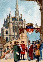 Saint Louis fonde la Sainte Chapelle à Paris pour y déposer la couronne d