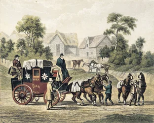 Diligence (19e s.). Gravure