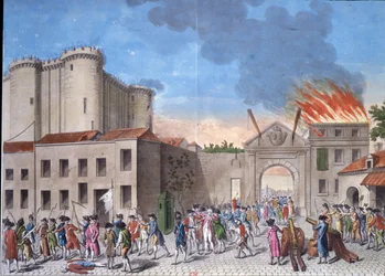 Prise de la Bastille par la foule le 14 juillet 1789, lors de la Révolution française
