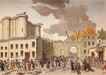 Prise de la Bastille par la foule le 14 juillet 1789, lors de la Révolution française
