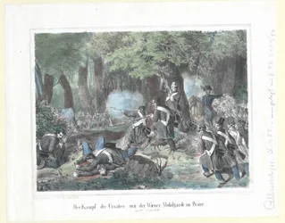 Le combat des Croates avec la garde mobile viennoise au Prater le 28 octobre 1848