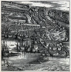 Le port de Venise au XVIe siècle (gravure)