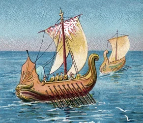 Trireme Vaisseaux grecs antiques - Grèce antique : Trirème grecque, galère de combat antique.