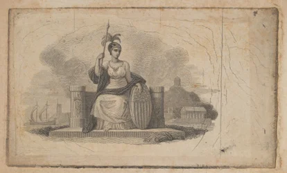 Vignette de billet de banque avec figure féminine représentant l