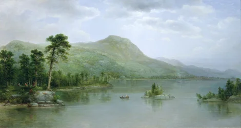 Montagne Noire depuis les îles du port, lac George, New York, 1875