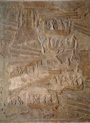 Art mésopotamien (Assyrie) : cour du palais du roi d