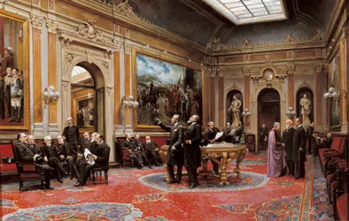 Salle de conférence du Sénat en mars 1904