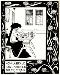 Comment La Beale Isoud écrivit à Sir Tristram. Illustration du livre Le Morte d