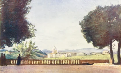 Rome : S Pierre depuis la Villa Pamphili Doria