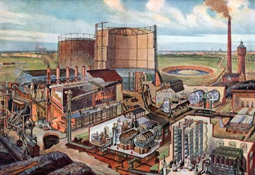 Plante à gaz, vers 1880 (illustration)