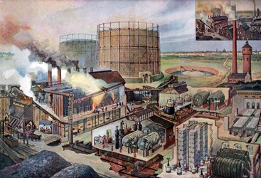 Usine à gaz, vers 1880 (illustration)