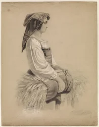 Paysanne italienne, vers la droite
