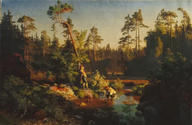 Petits garçons dans la forêt (Garçons bergers) (peinture)