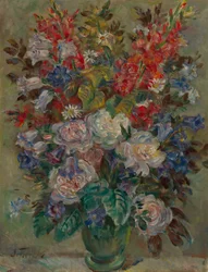 Nature morte aux fleurs (huile sur toile)
