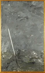 Mer agitée (huile sur papier)