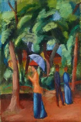 Une promenade dans le parc, 1914