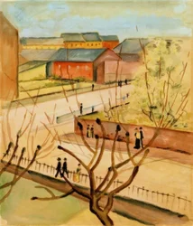 Vue de notre rue au printemps